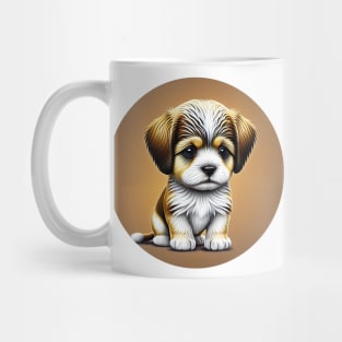 Havanese Puppy Dog with a Brown Fur Coat and White Markings Mug